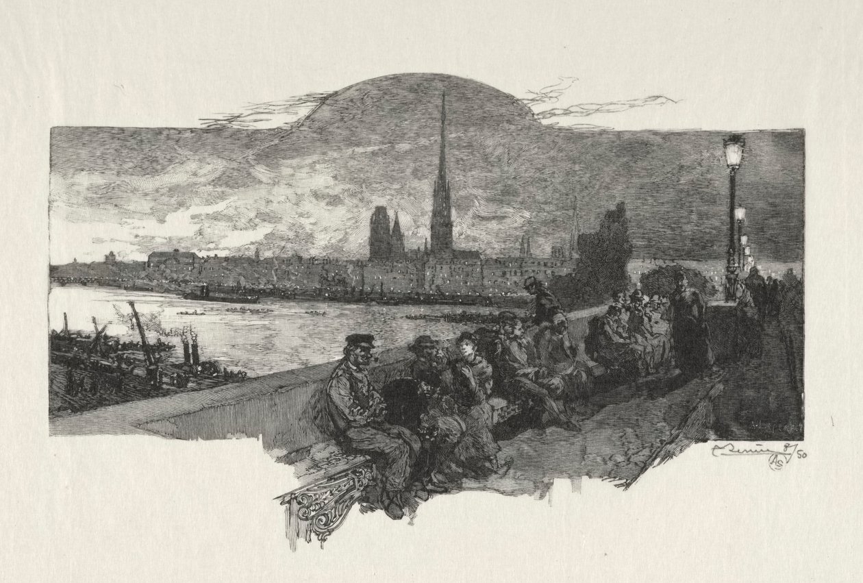 Rouen Illustré: Die Steinbrücke von Auguste Louis Lepère