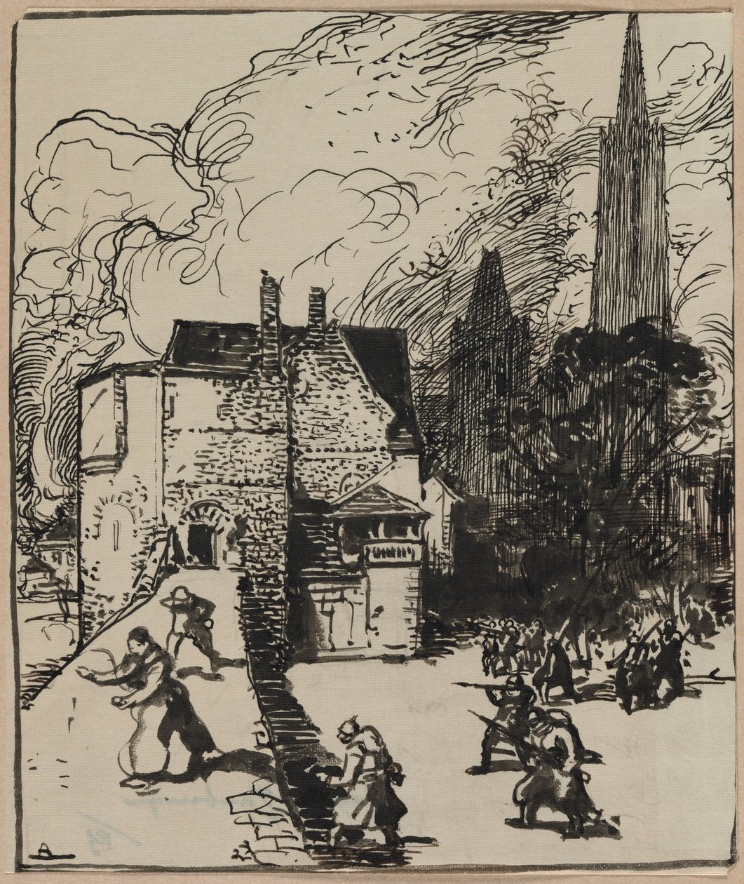 Belagerung von Maubeuge von Auguste Louis Lepère