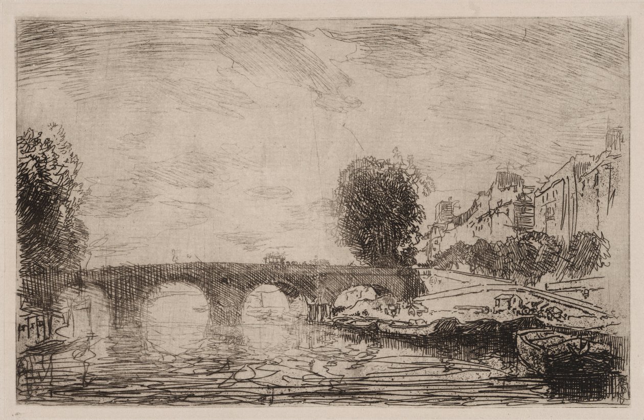 Sonnenuntergang an der Pont Marie von Auguste Louis Lepère