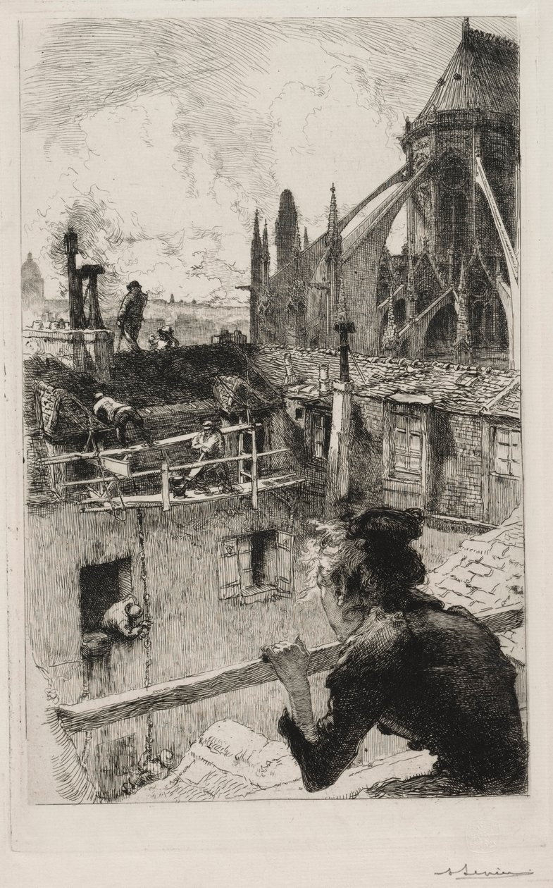 Auf den Dächern bei Notre Dame von Auguste Louis Lepère