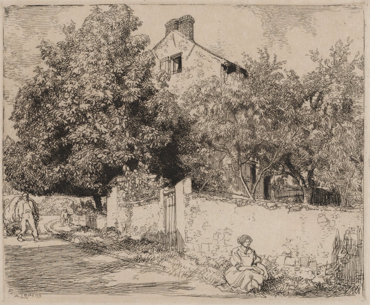 Das Haus von Madame B., 1915 von Auguste Louis Lepère