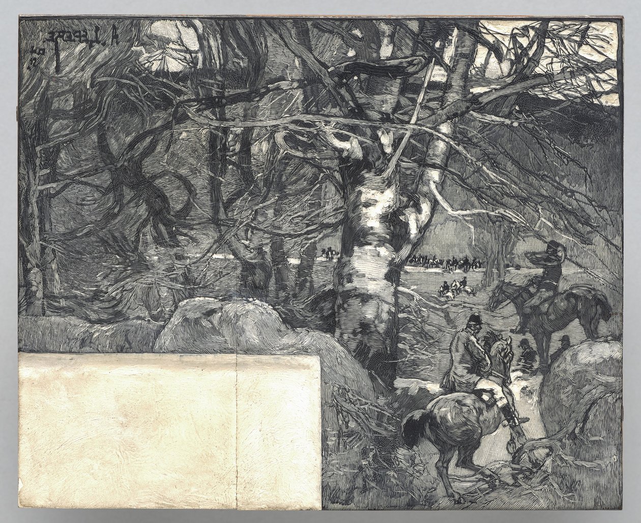Eine Jagd zu Pferd, Mont Gérard von Auguste Louis Lepère