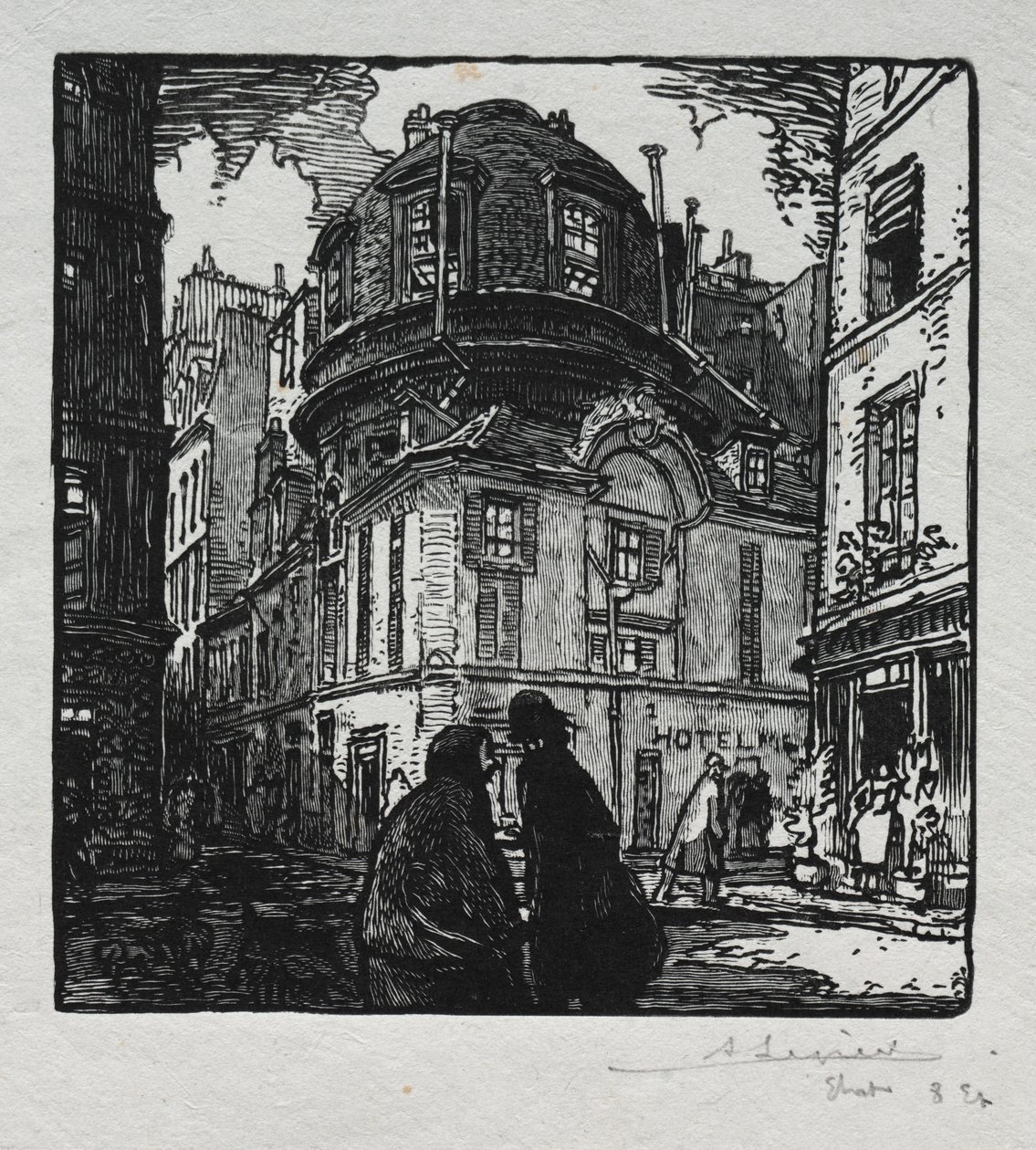Ansicht des Hotel Colbert von Auguste Louis Lepère