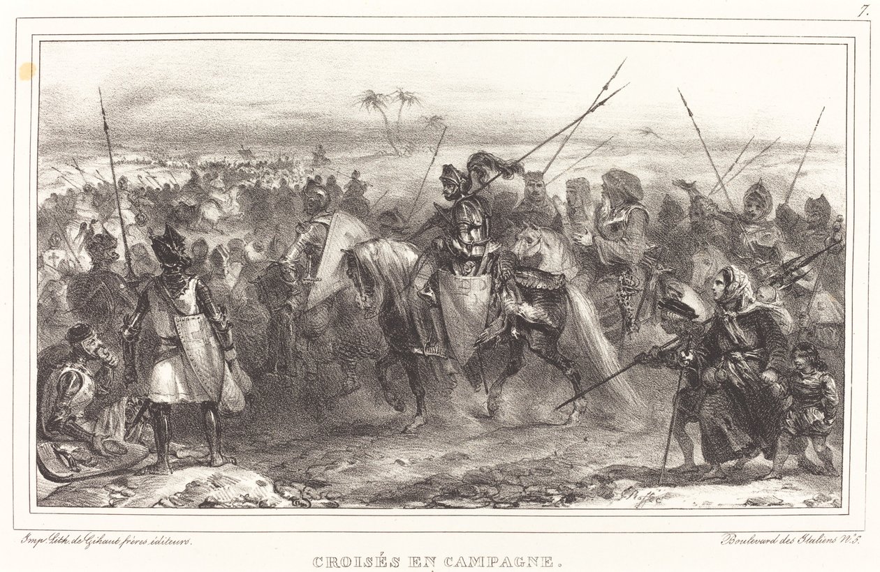 Kreuzfahrer im Feldzug von Auguste Raffet