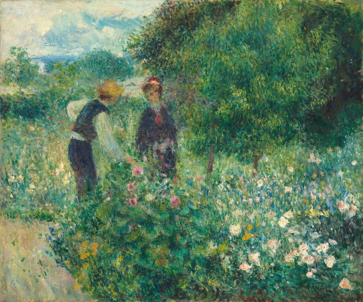 Blumenpflücken von Auguste Renoir