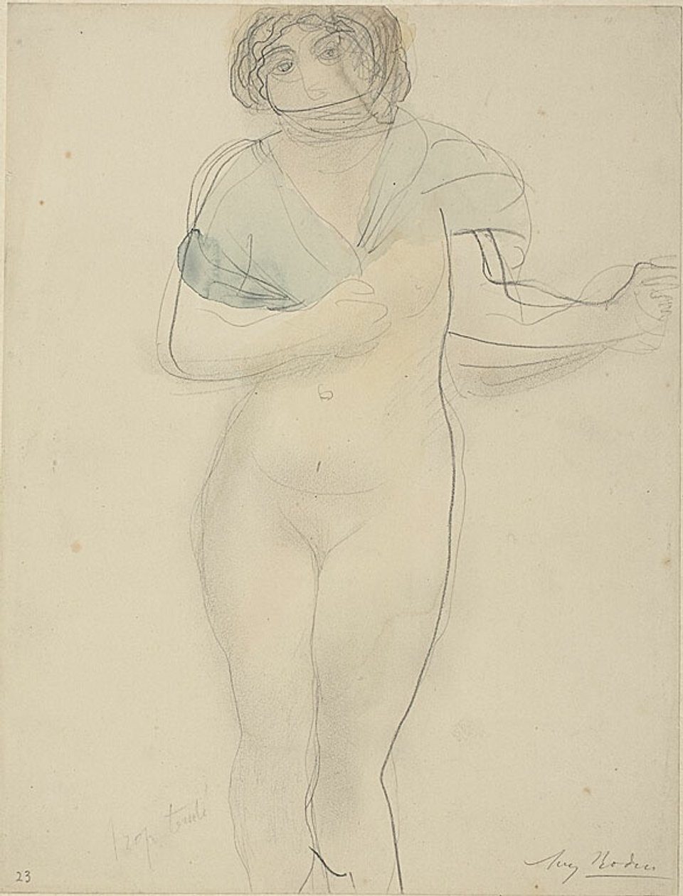 Frau mit einem Schal von Auguste Rodin