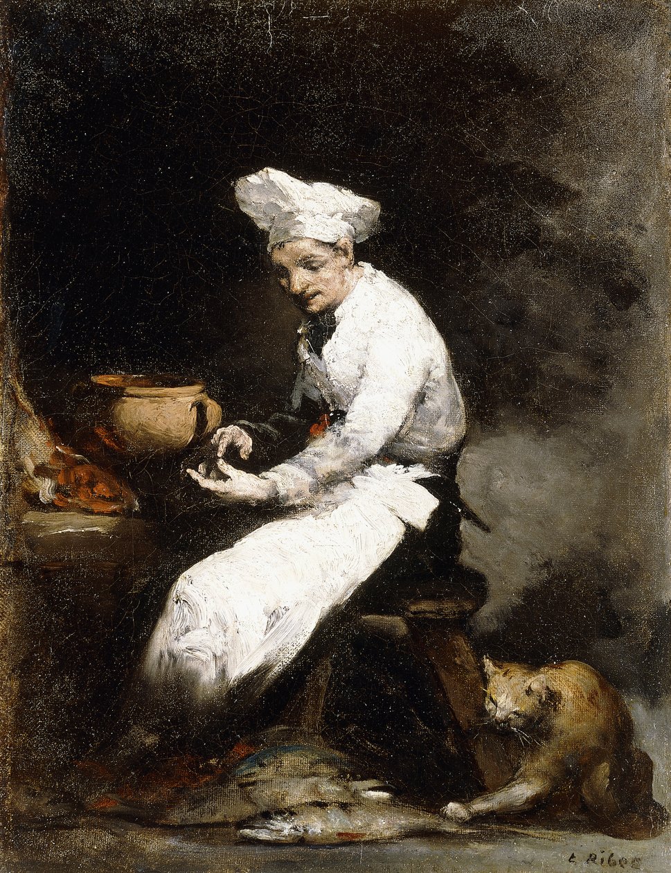 Der Koch und die Katze von Auguste Theodule Ribot