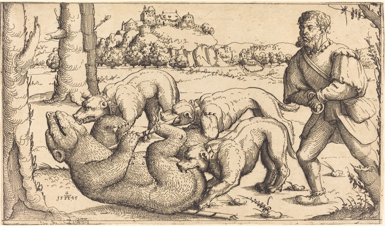 Bärenjagd, 1545 von Augustin Hirschvogel