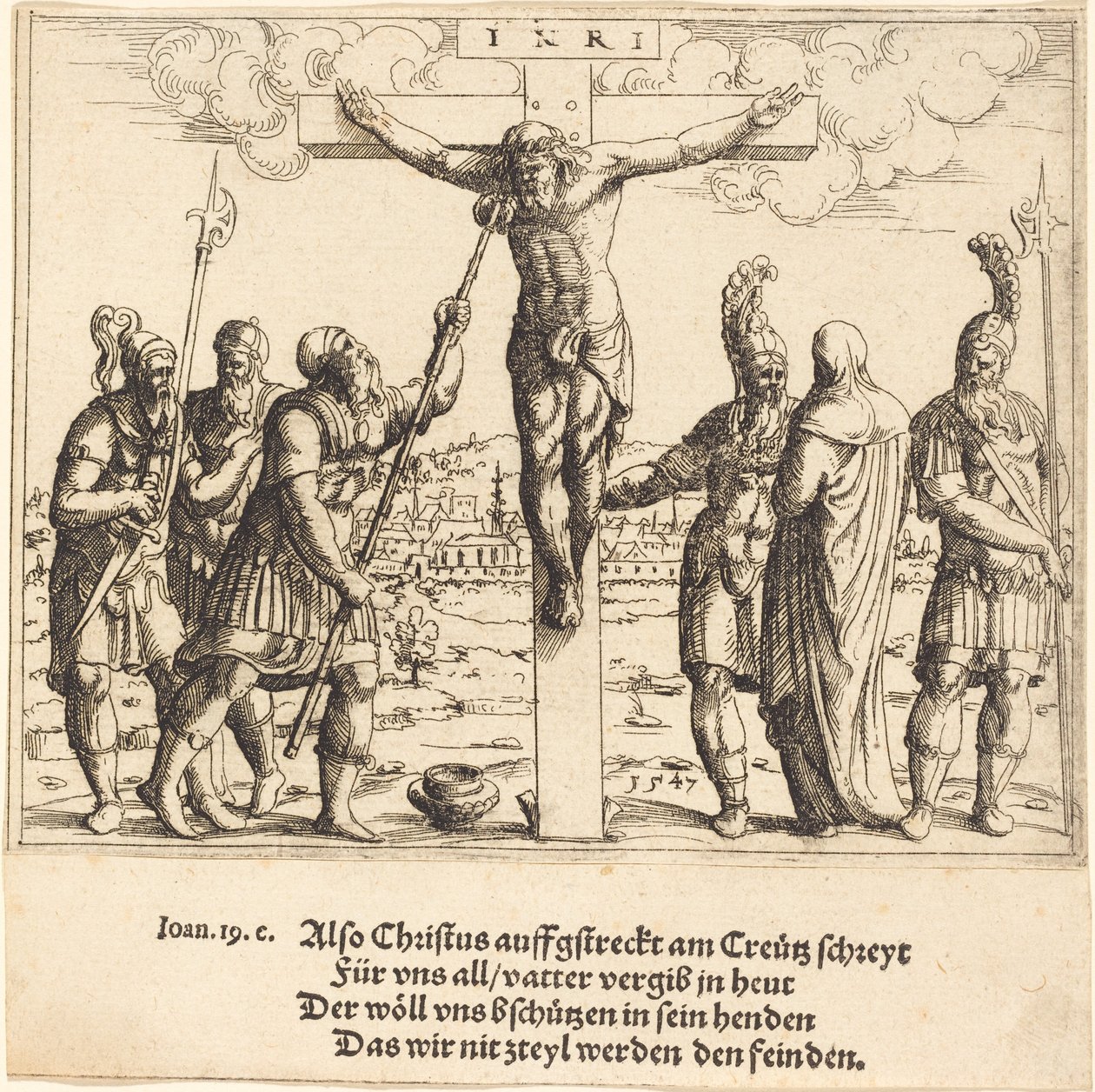 Christus wird Essig zu trinken gegeben, 1547 von Augustin Hirschvogel