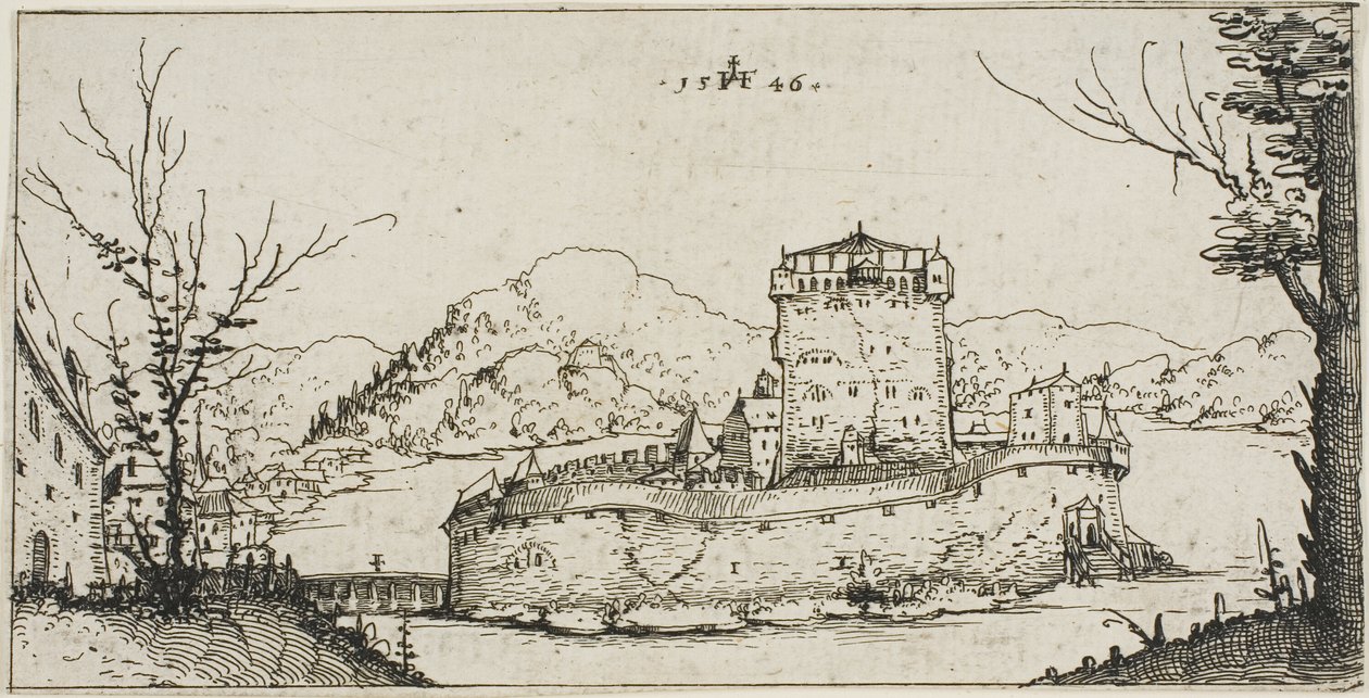 Festung in einem See von Augustin Hirschvogel