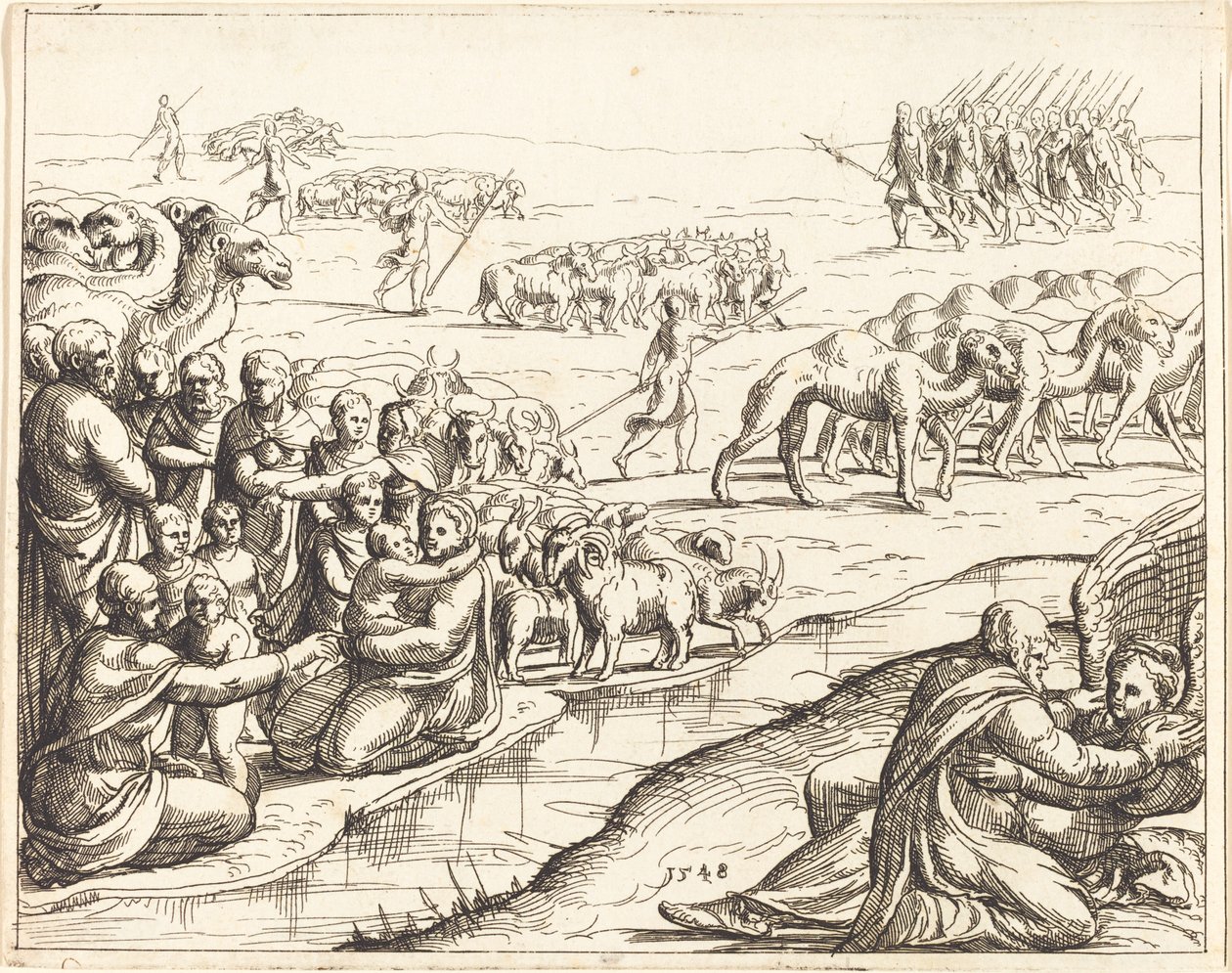 Jakob kämpft mit dem Engel von Augustin Hirschvogel