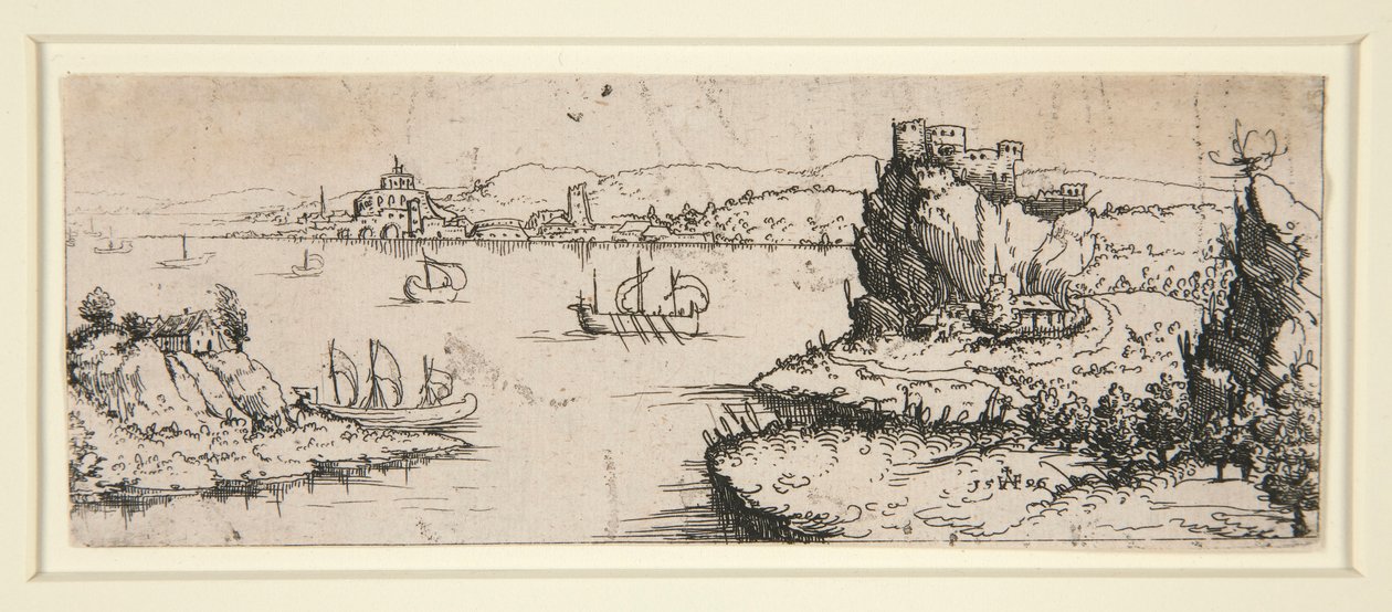 Landschaft mit Fluss von Augustin Hirschvogel