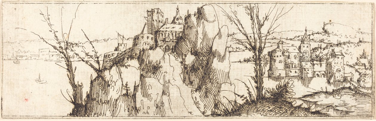 Landschaft mit einem See von Augustin Hirschvogel