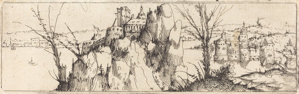 Landschaft mit einem See von Augustin Hirschvogel