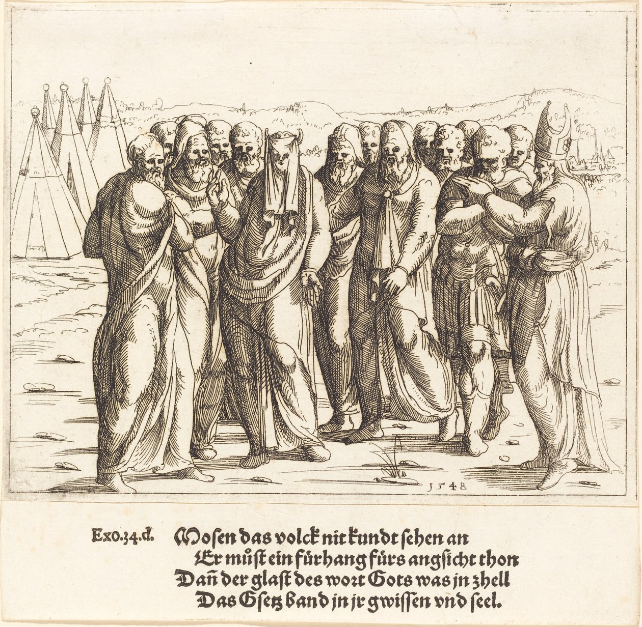Moses spricht zu den Kindern Israels von Augustin Hirschvogel