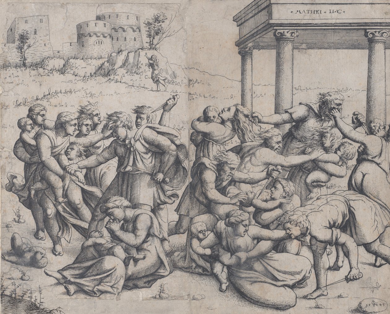 Das Massaker der Unschuldigen, 1545 von Augustin Hirschvogel