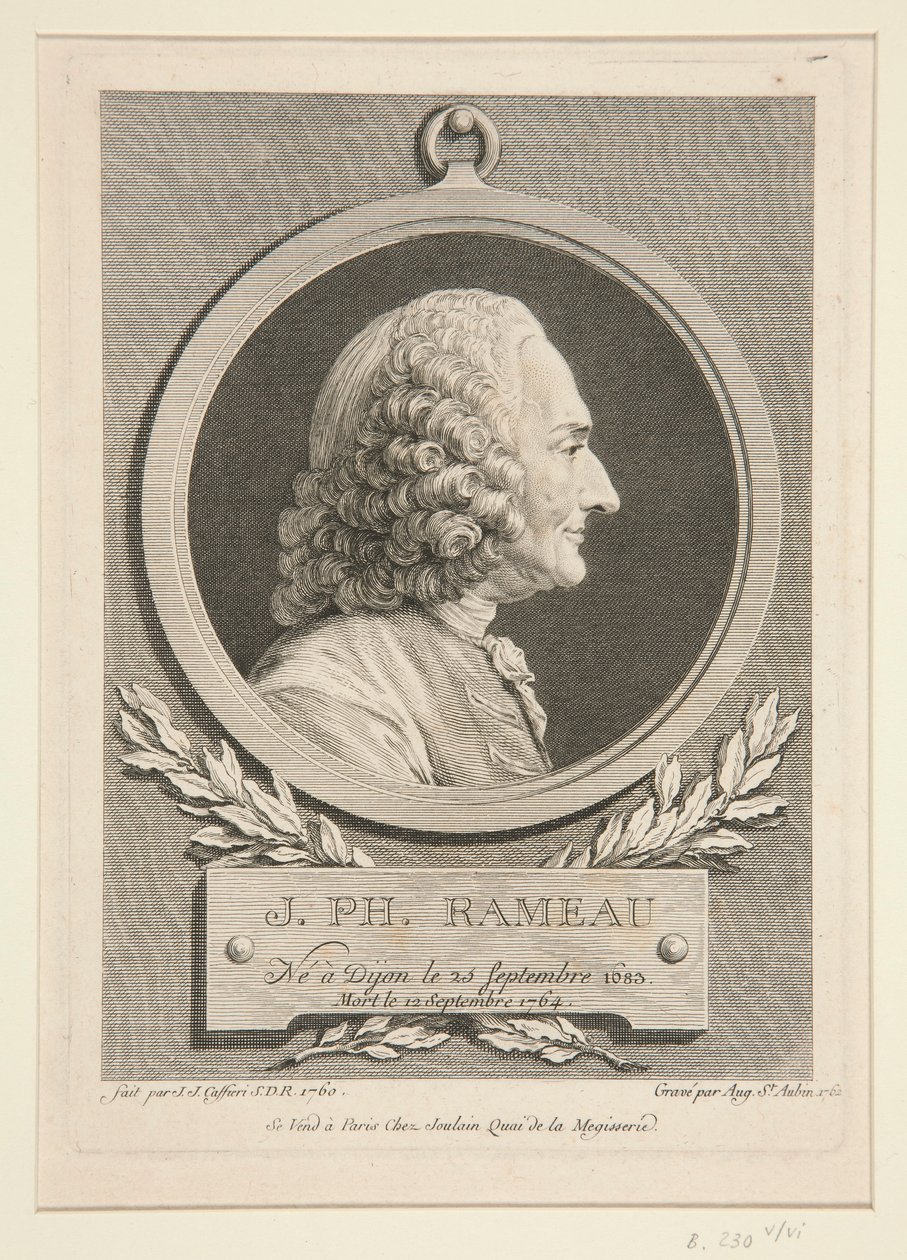 Porträt von Jean-Philippe Rameau von Augustin de Saint Aubin