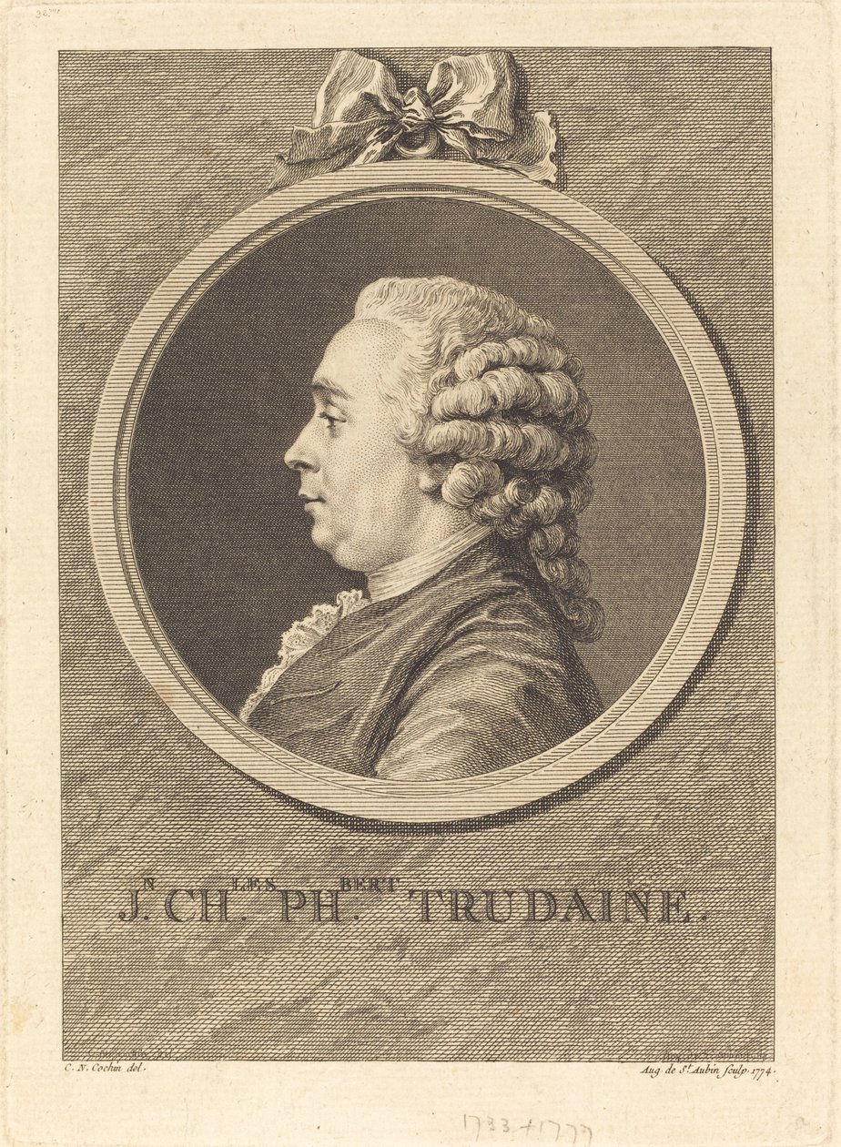 Jean-Charles-Philibert Trudaine von Augustin de Saint Aubin after Charles Nicolas Cochin II
