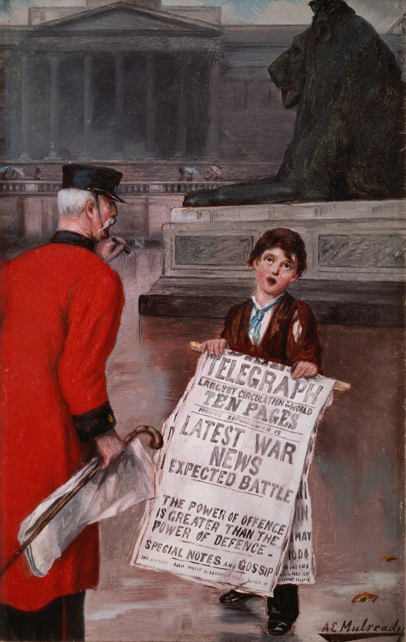 Kriegsmeldungen, ca. 1900 von Augustus Edward Mulready