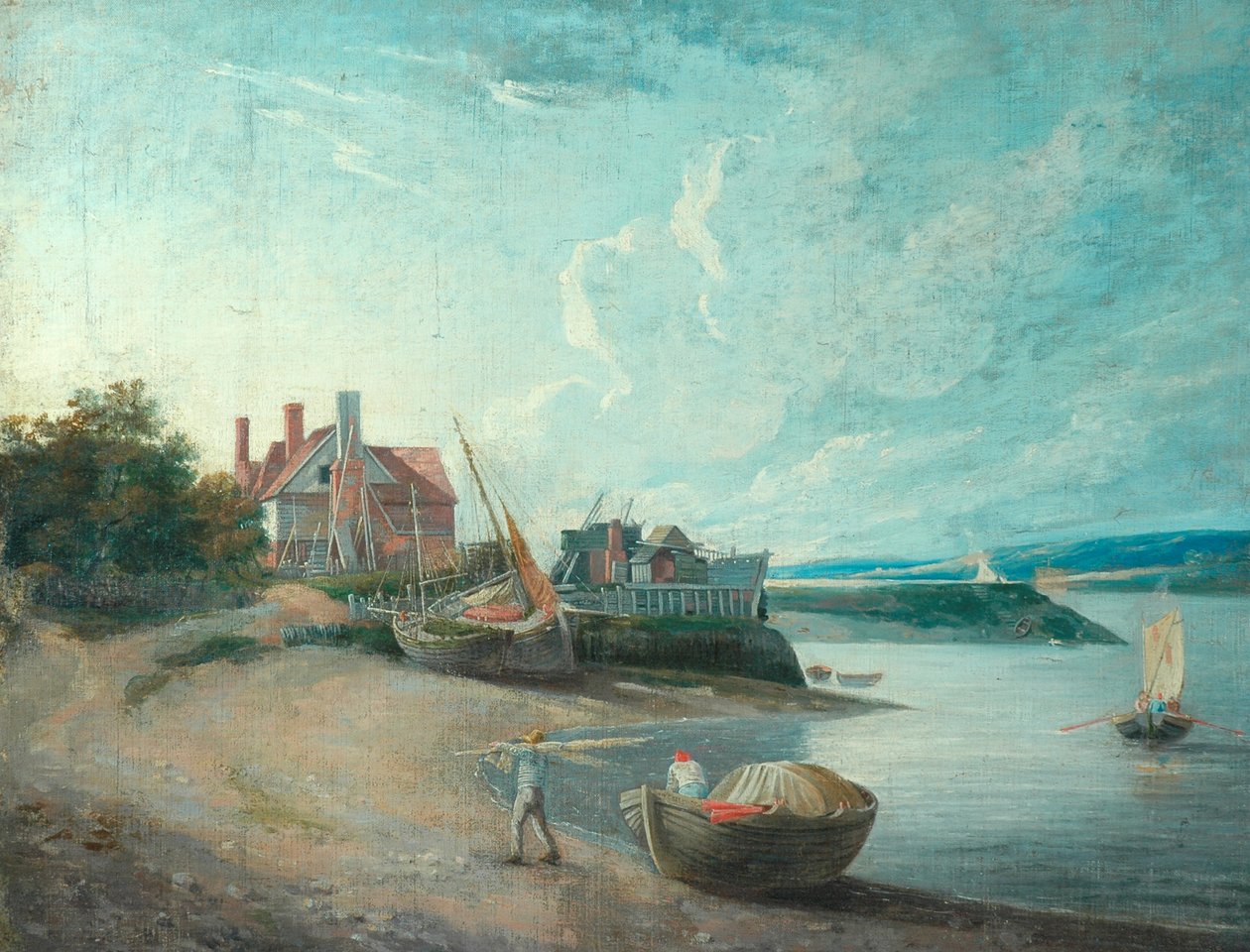 Flusslandschaft mit Booten, 1815 von Augustus Wall Callcott