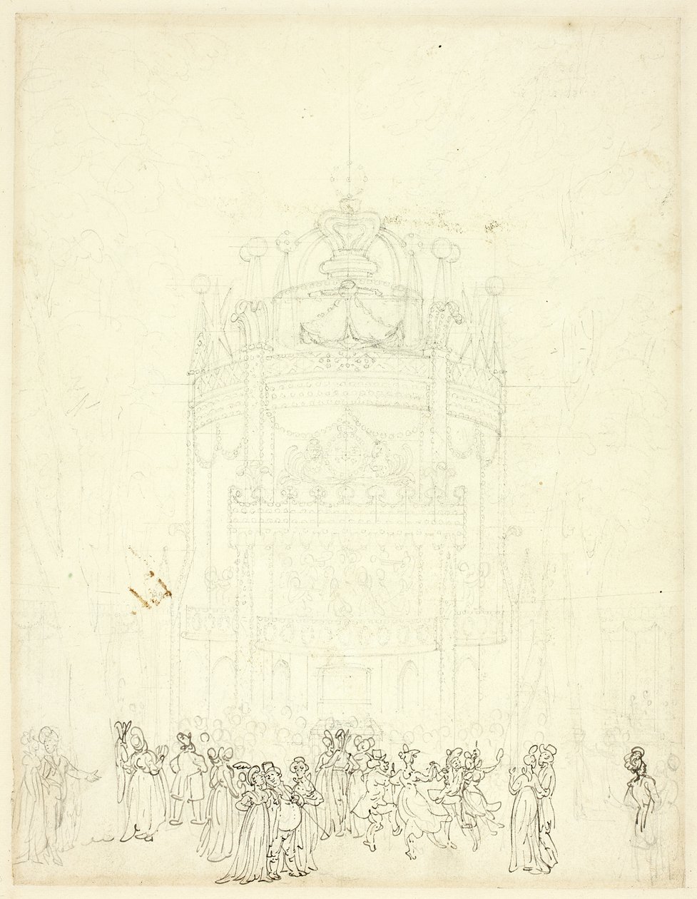 Studie für Vauxhall Garden von Augustus Charles Pugin