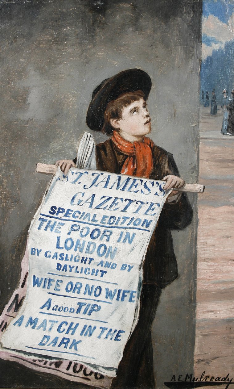 Ein Londoner Zeitungsjunge von Augustus Edwin Mulready