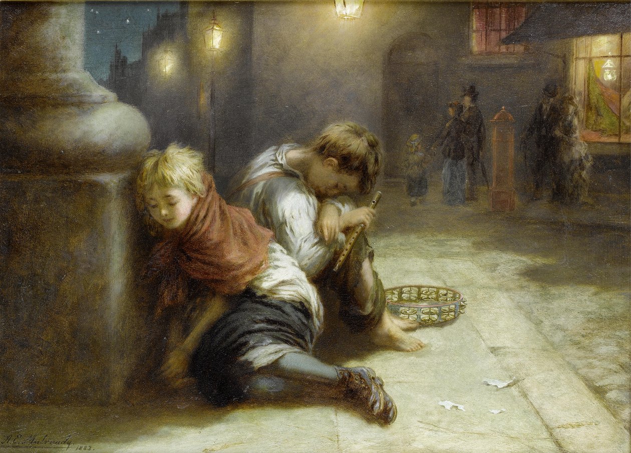 Erschöpfte Minnesänger von Augustus Edwin Mulready