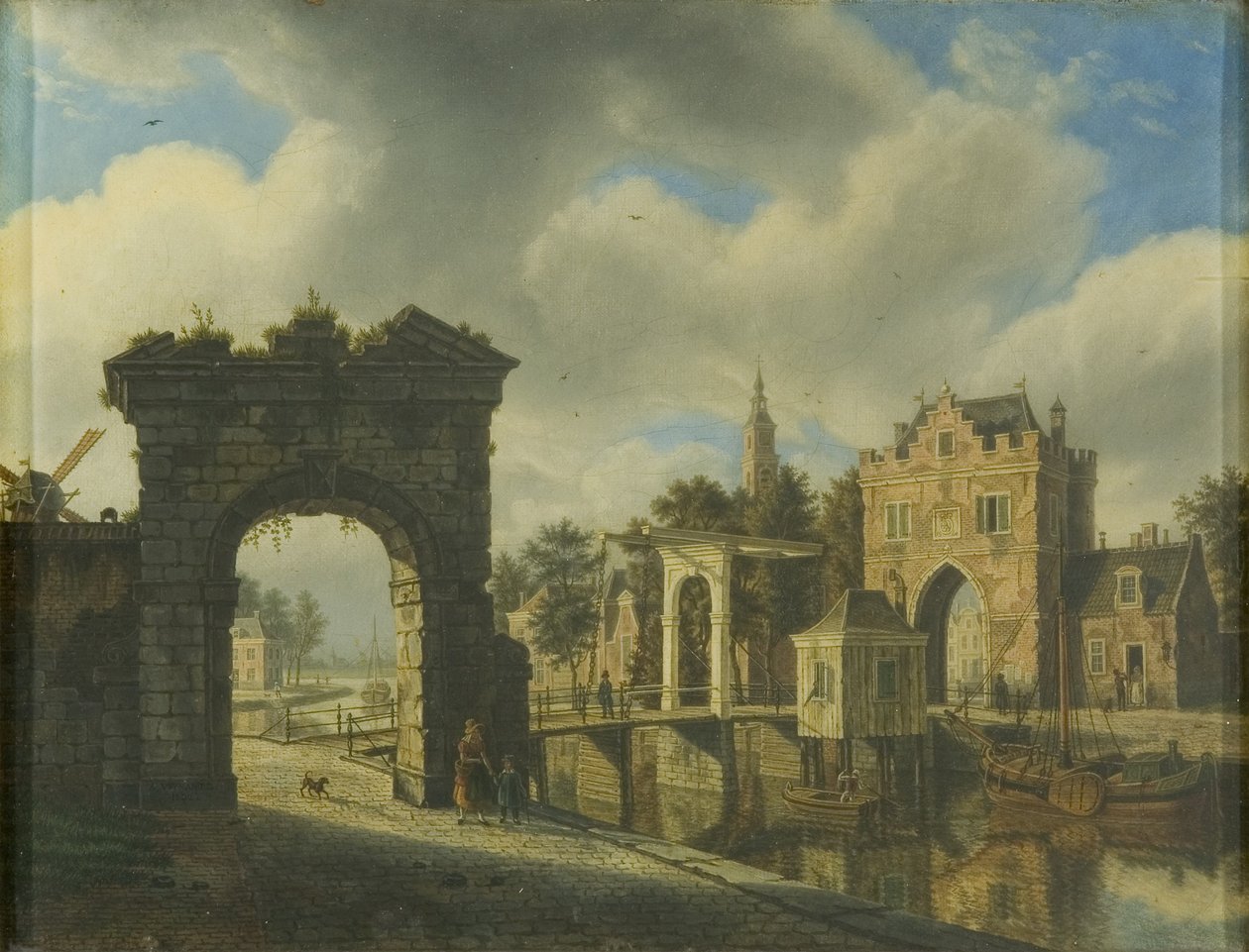 Kanalszene mit Zugbrücke von Augustus Wijnands