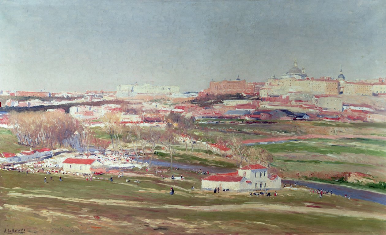 Pradera de San Isidro und Palacio Real dahinter, Madrid von Aureliano de Beruete