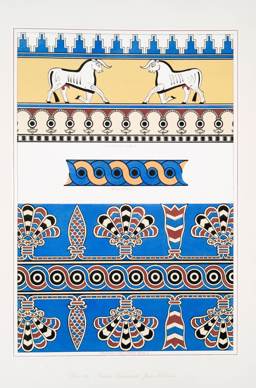 Bemalte Ornamente aus Nimrud [Kalhu] von Austen Henry Layard