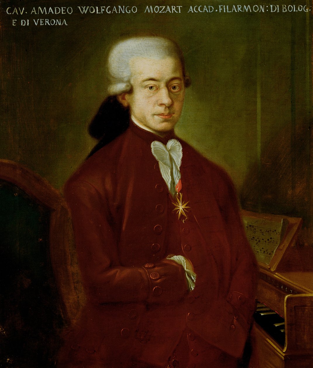 Porträt von Wolfgang Amadeus Mozart (1756-91) nach 1770 von Austrian School