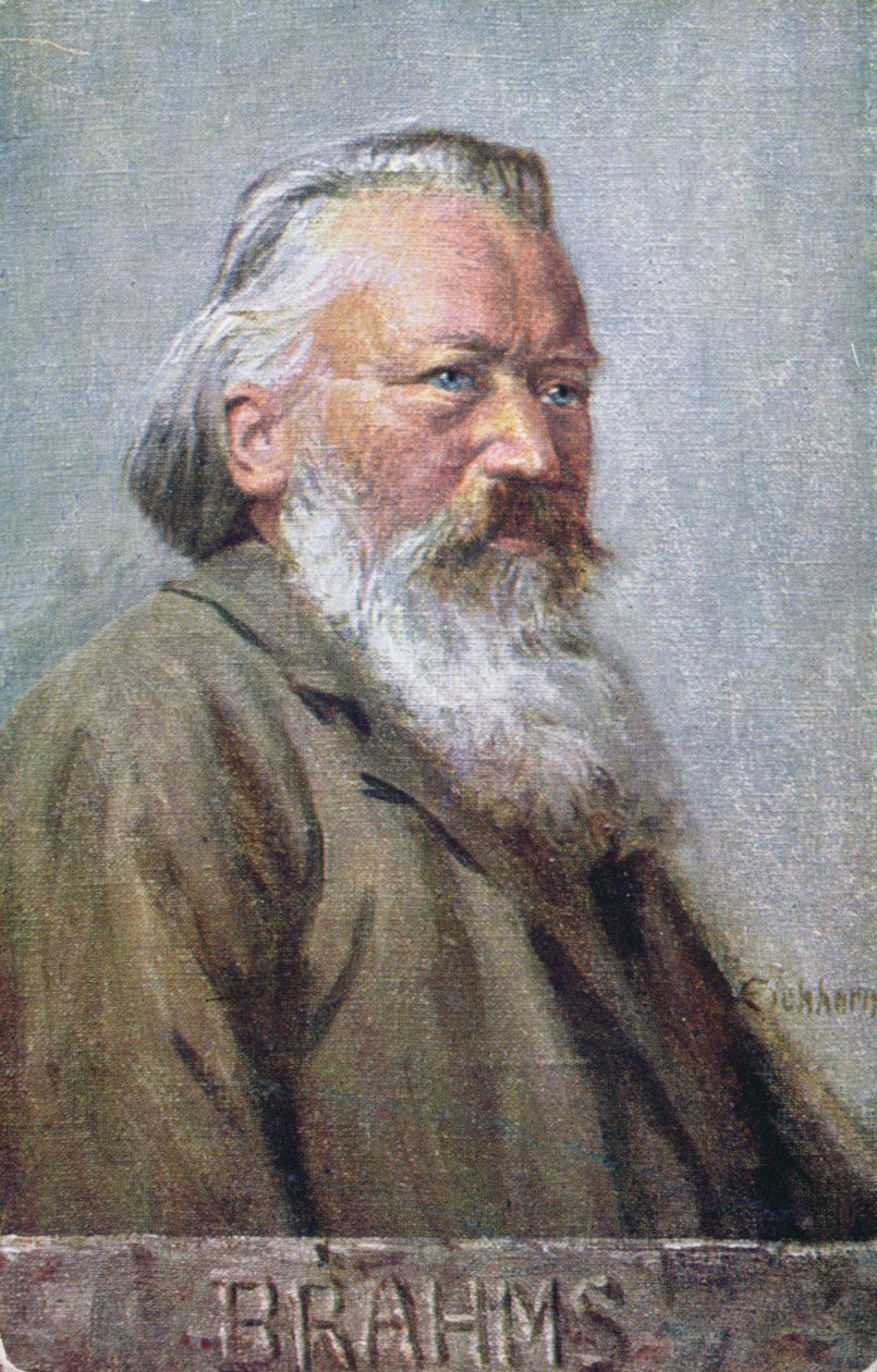Postkarte mit Johannes Brahms, ca. 1910 von Austrian School