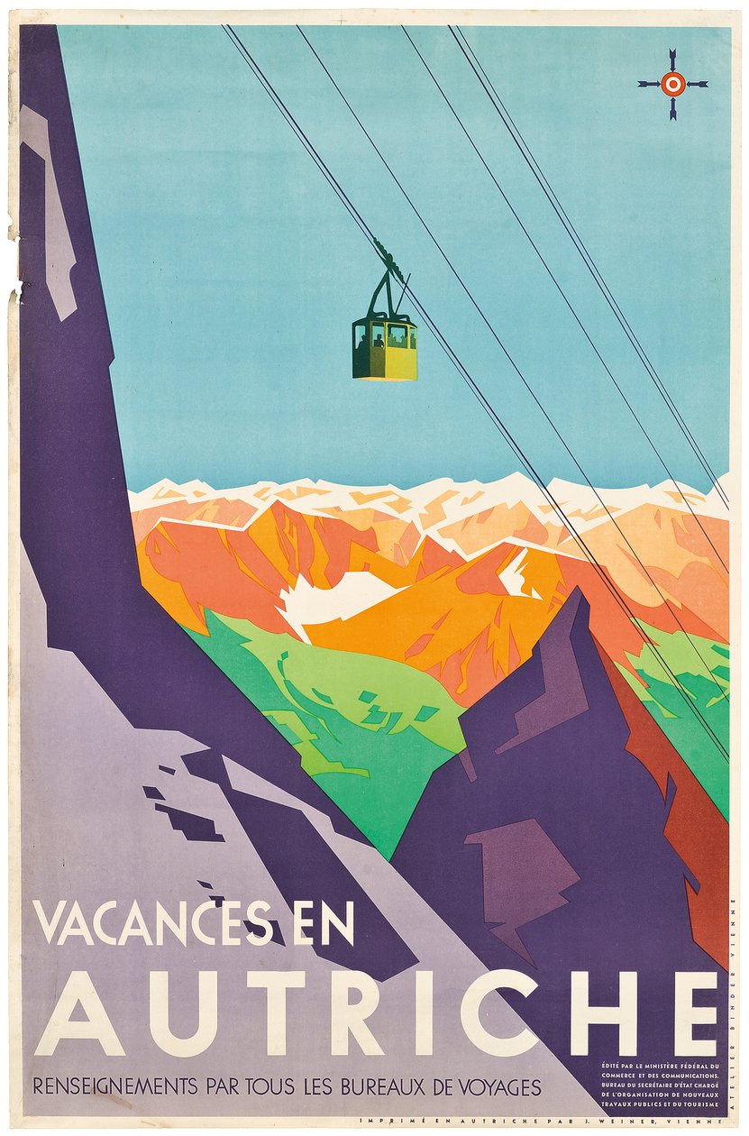 Plakat zur Werbung für Urlaub in Österreich von Austrian School
