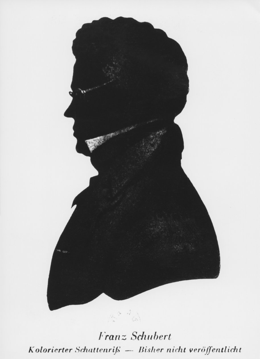 Silhouette von Franz Peter Schubert von Austrian School