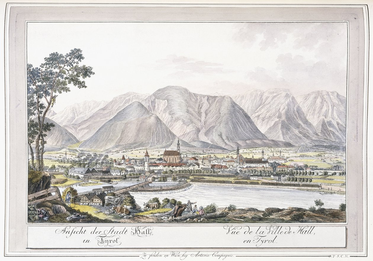 Ansicht von Hall in Tirol, 1779-1792 von Austrian School