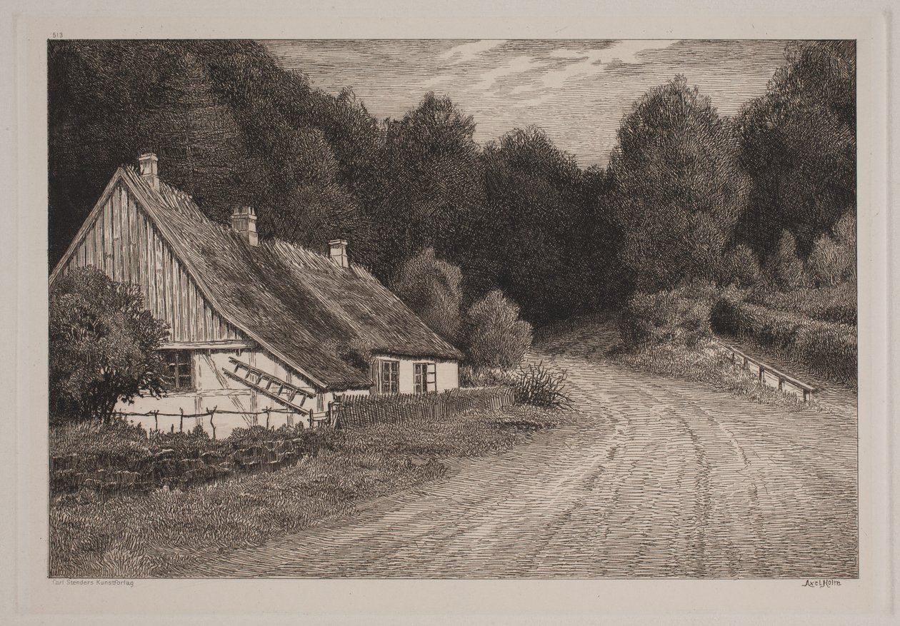Bondehus ved skoven von Axel Holm