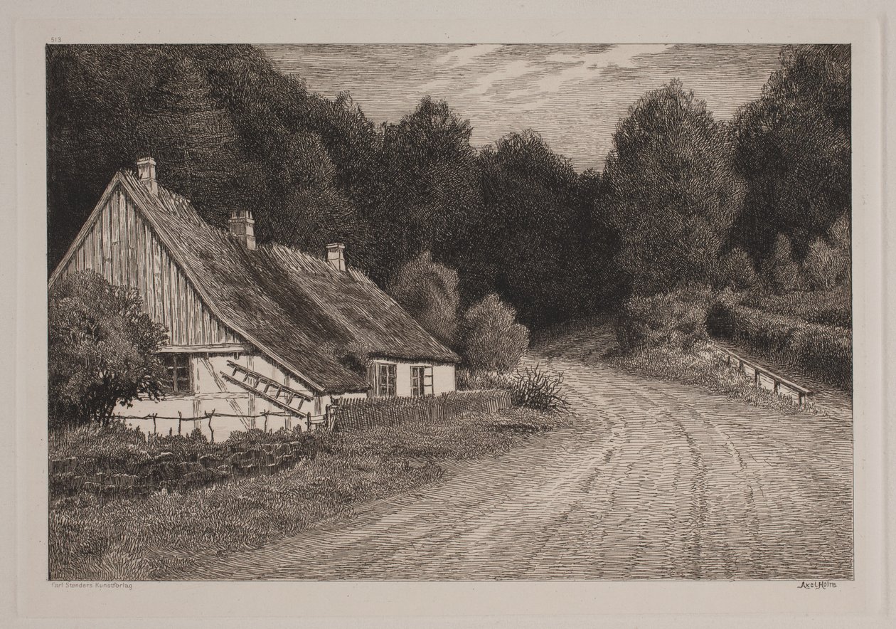 Bondehus ved skoven von Axel Holm
