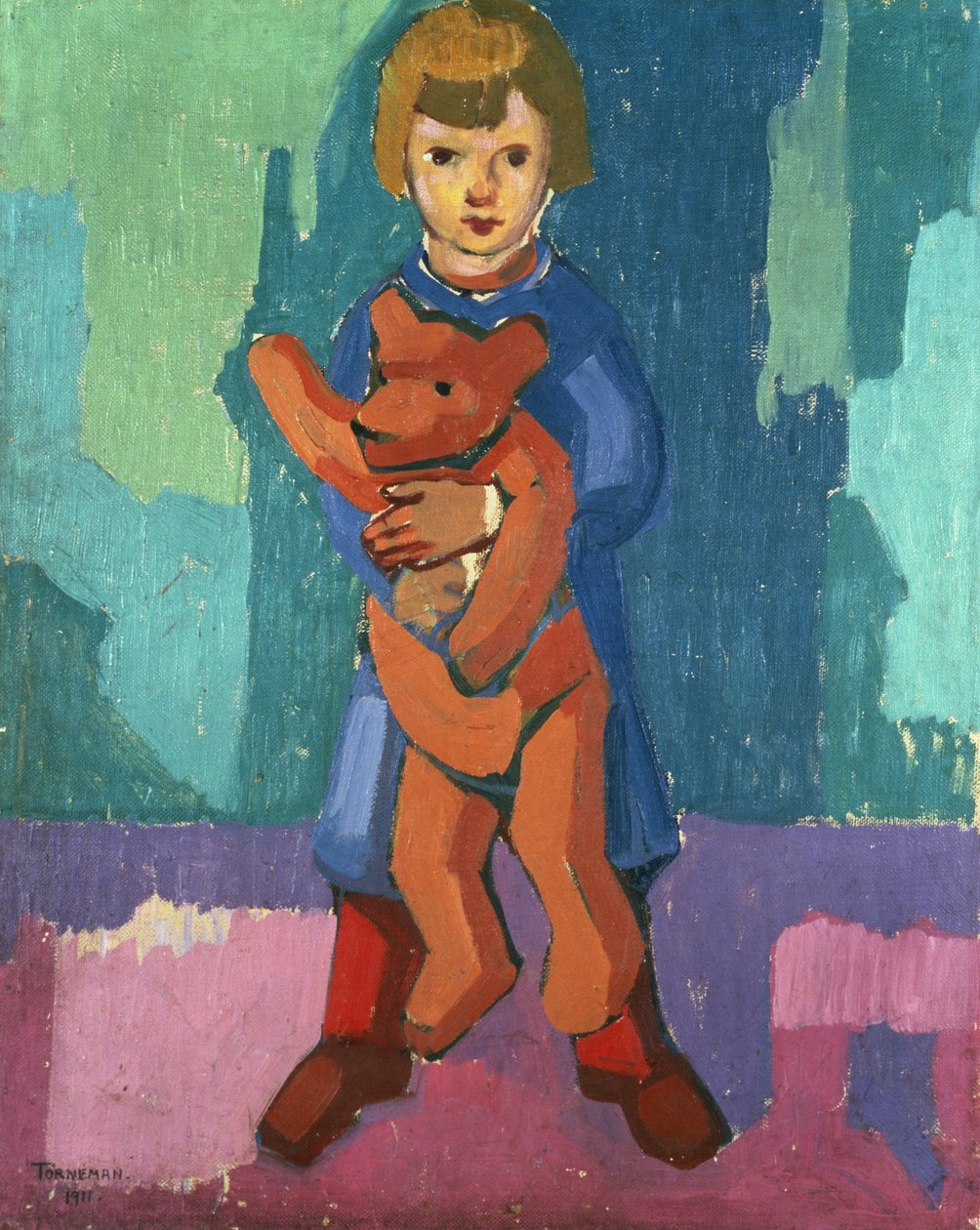Junge mit einem Teddybär von Axel Törneman