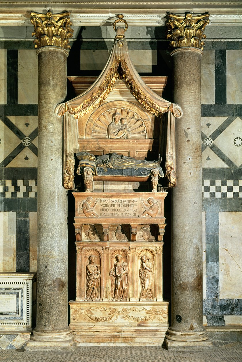 Ansicht des Grabes von Papst Johannes XXIII. (ca. 1370-1419) von Donatello