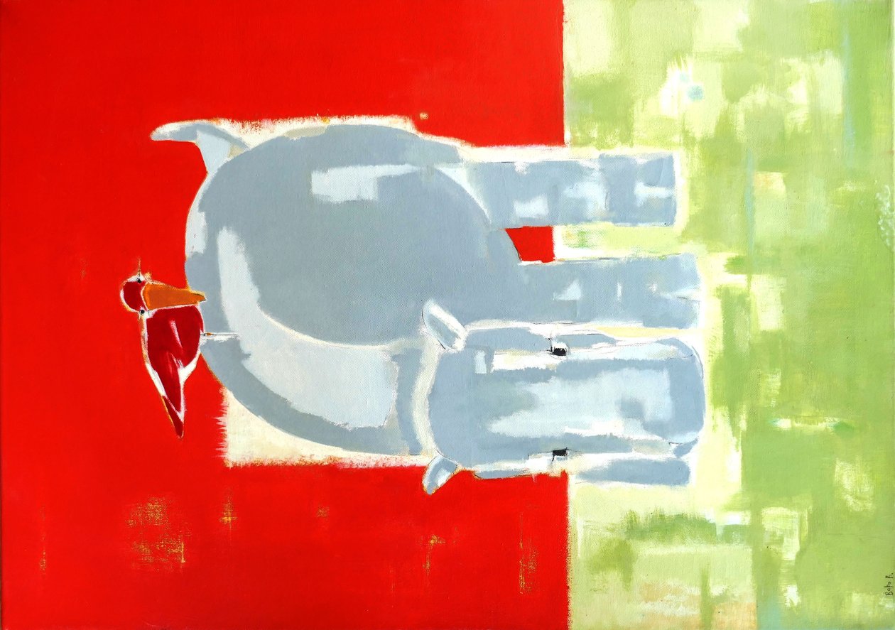 Nilpferd und Vogel von Babo B.