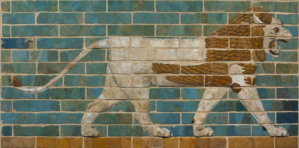 Löwenrelief vom Prozessionsweg in Babylon, ca. 605-562 v. Chr. von Babylonian