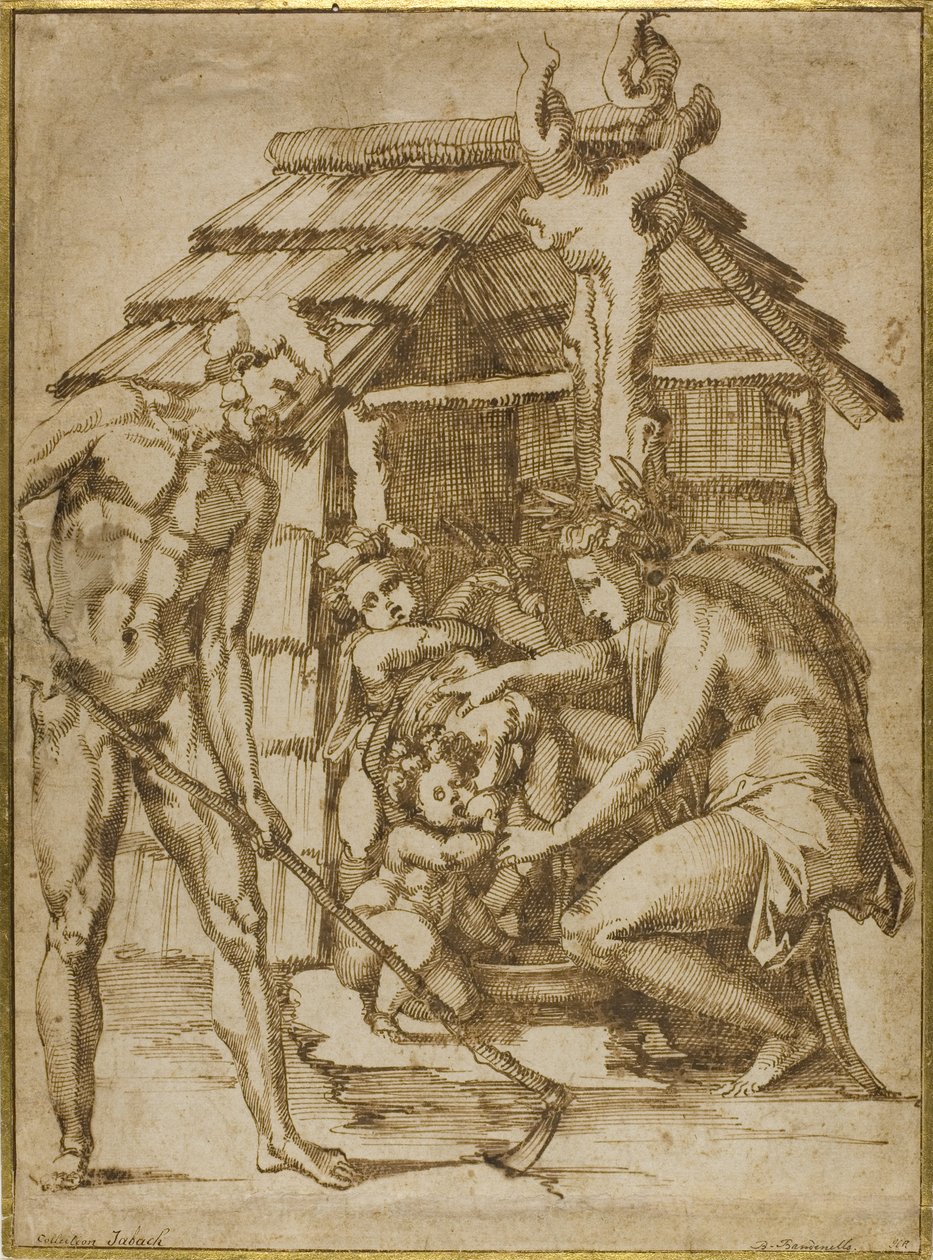 Erste Familie vor einem Unterschlupf von Baccio Bandinelli