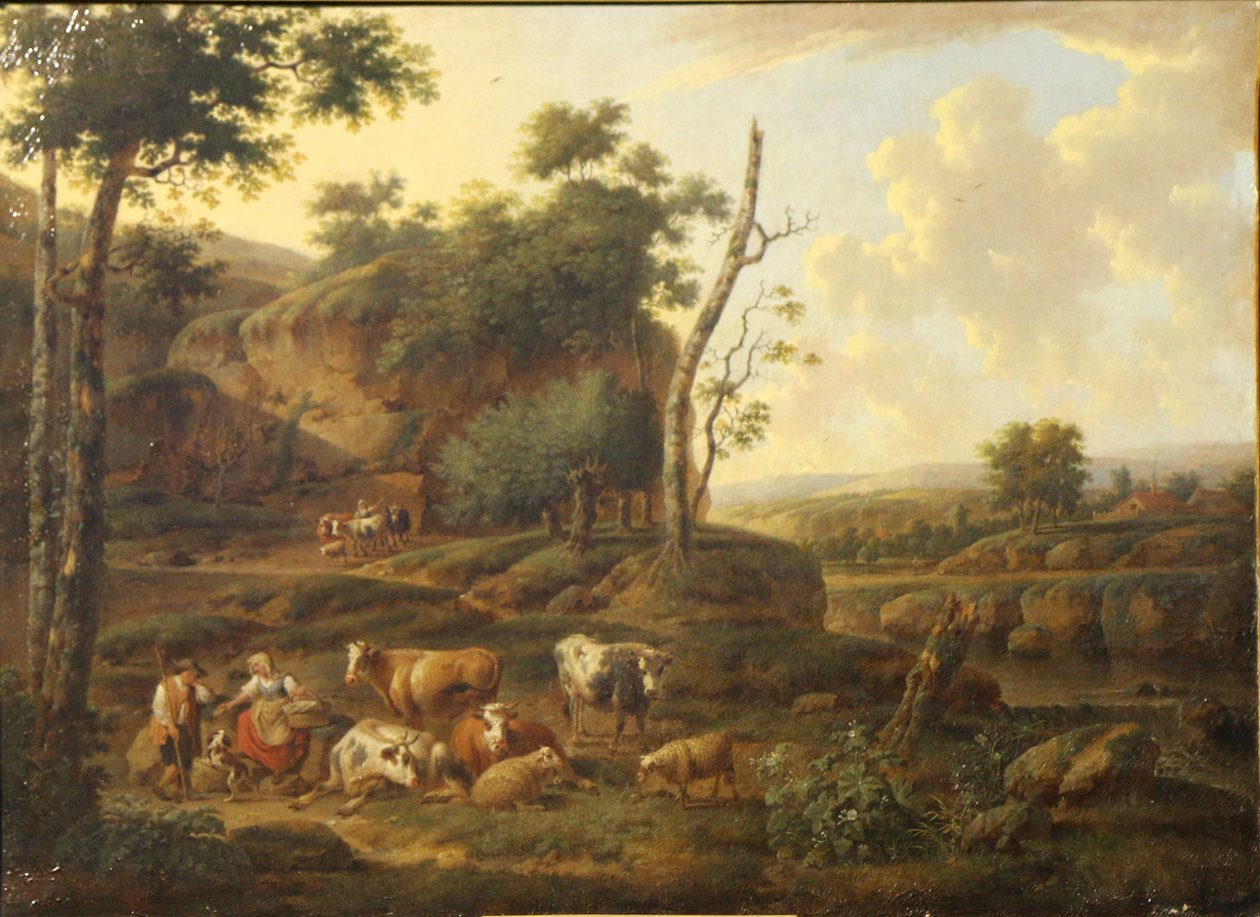 Landschaft mit Figuren und Tieren von Balthasar Paul Ommeganck