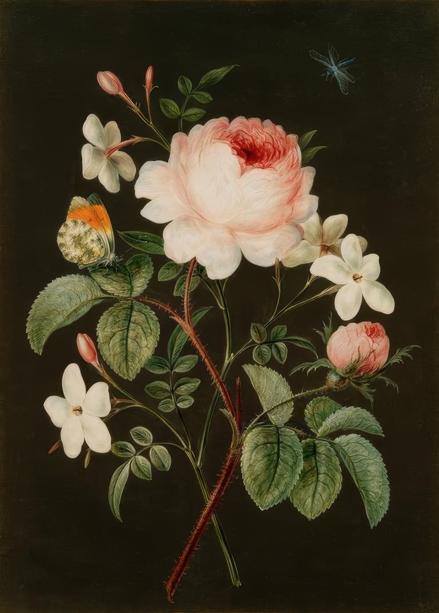 Gesteck aus Rose und Jasmin von Barbara Regina Dietzsch