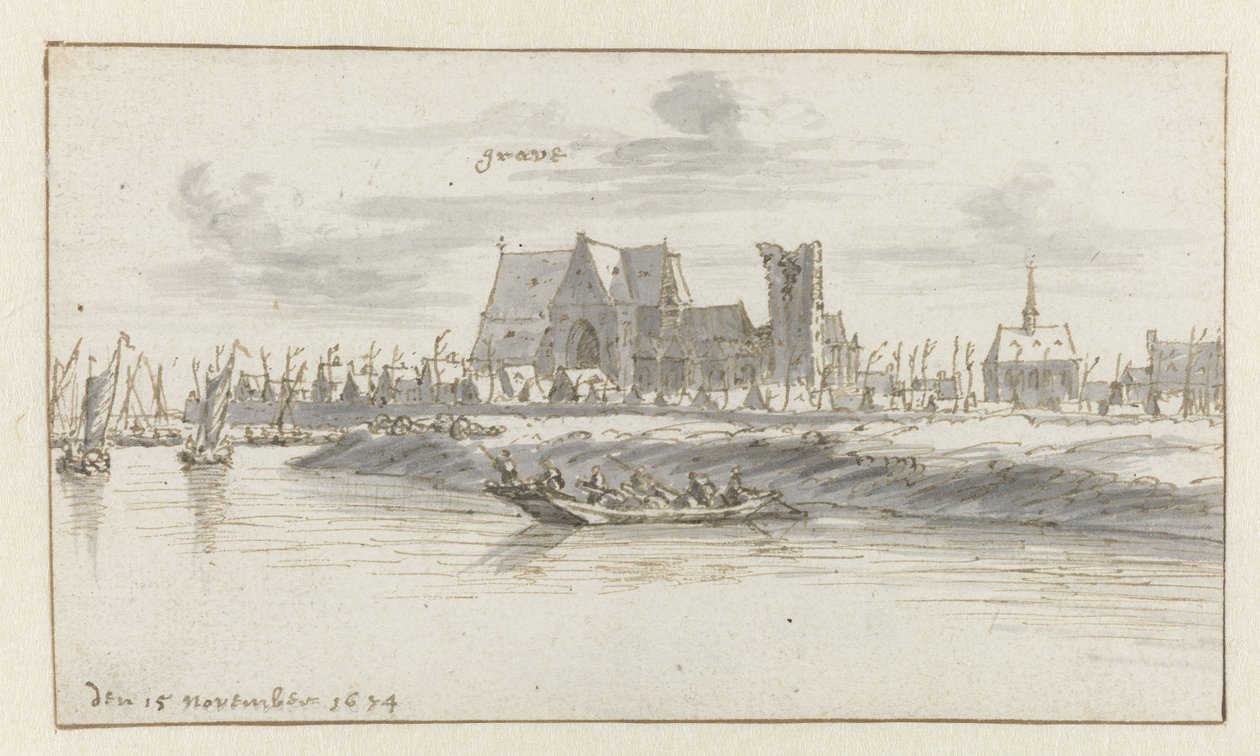 Ansicht von Grave, Noord-Brabant von Barend Klotz (attributed to)