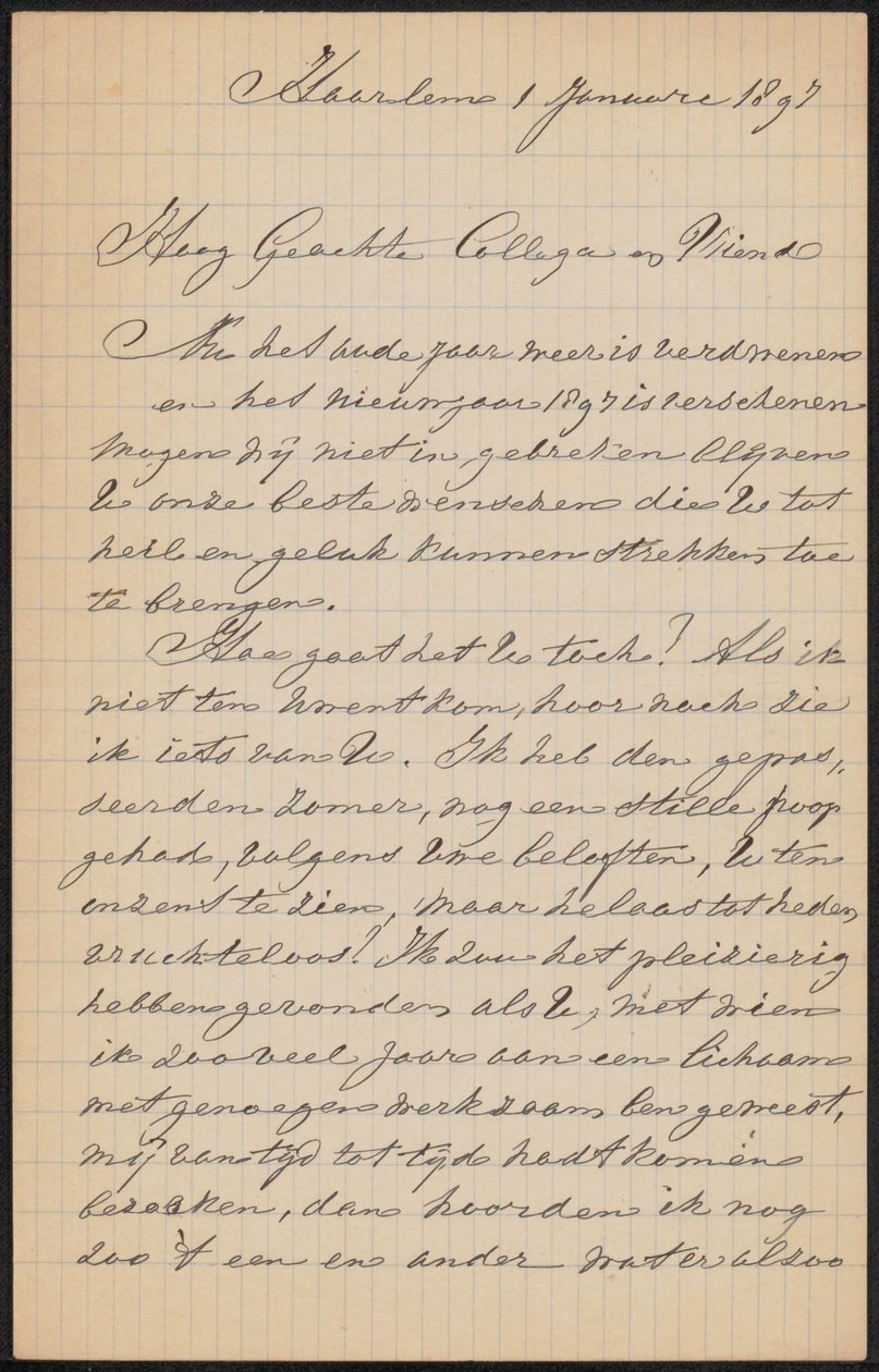 Brief an August Allebé von Barend Wijnveld