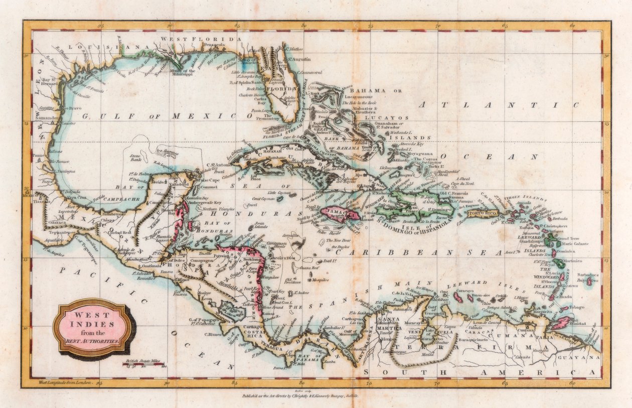 Karte der Westindischen Inseln, 18. Jahrhundert von Barlow