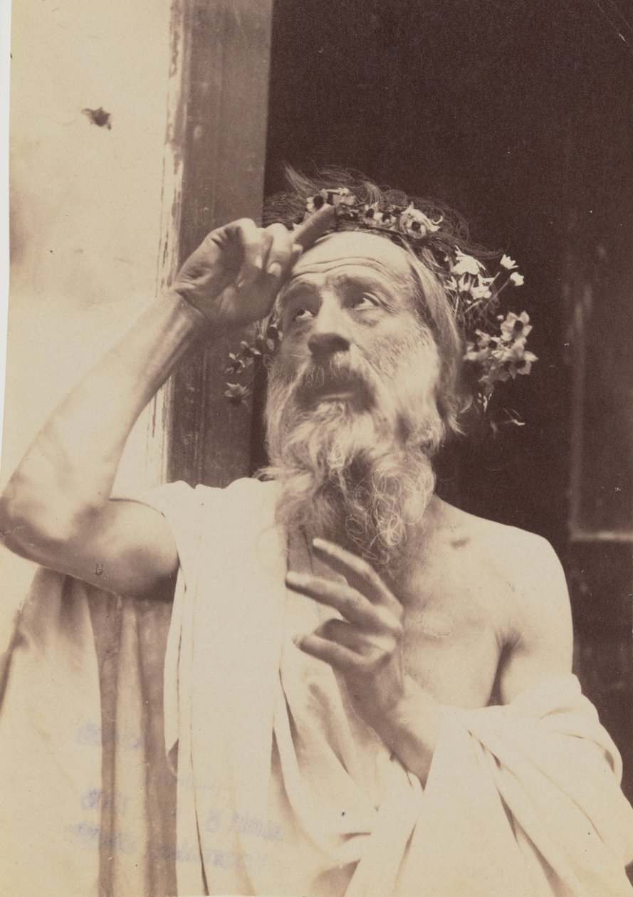 [Älterer Mann mit Kranz] von Baron Wilhelm von Gloeden
