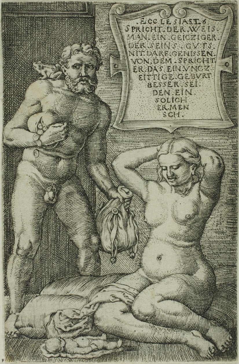 Der Geizhals und die Fehlgeburt von Barthel Beham