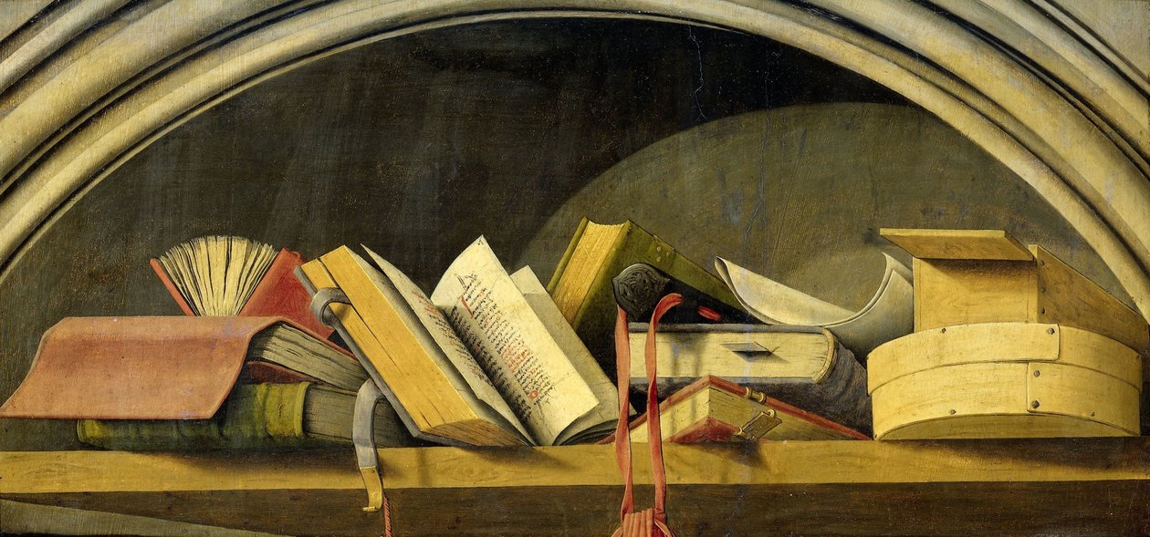 Stillleben mit Büchern in einer Nische von Barthelemy d